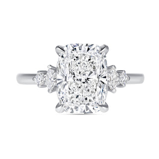 The Lucienne: 3CT Elongated Cushion Cut Diamond in 14K Gold