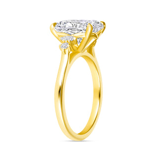The Lucienne: 3CT Elongated Cushion Cut Diamond in 14K Gold