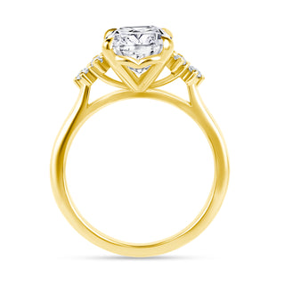 The Lucienne: 3CT Elongated Cushion Cut Diamond in 14K Gold