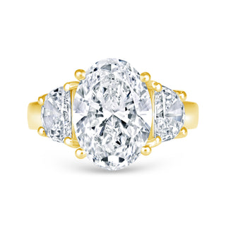 The Luma: 3CT Oval Cut Diamond in 14K Gold