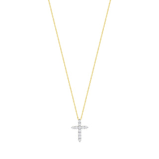 Diamond Cross Necklace in 14K Gold