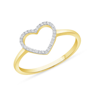 Diamond Heart Ring in 14K Solid Gold