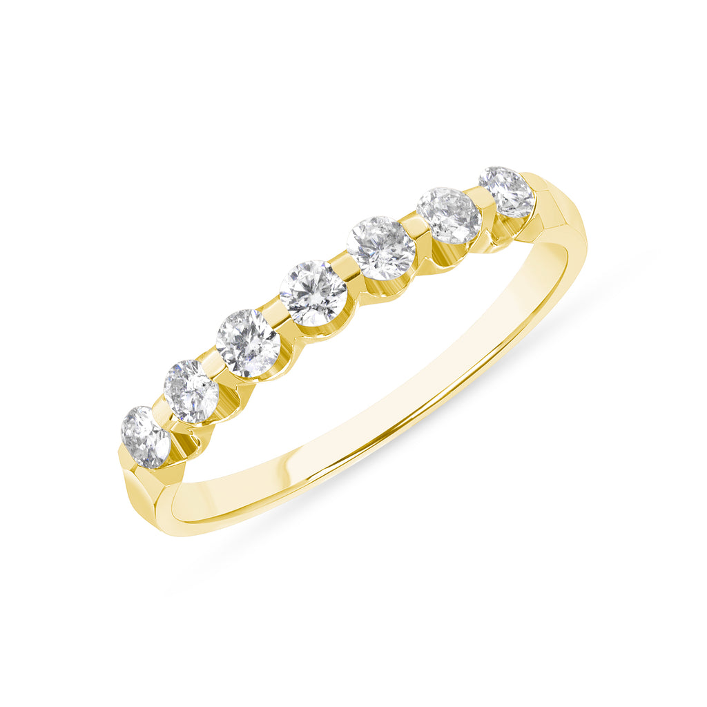 0.34 Ct Round Cut Diamond Ring in 14K Yellow Gold