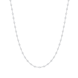 14K White Gold Diamond Bezel Set Necklace