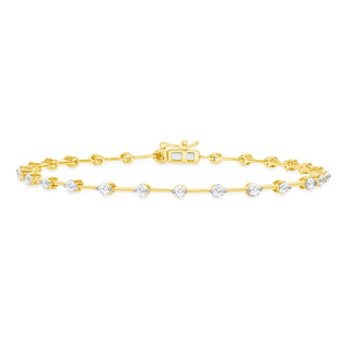 Bezel Set Diamond Yellow Gold Bracelet
