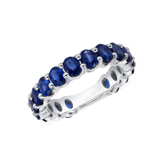 Blue Sapphire Eternity Band in 14K Gold