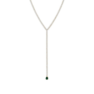Diamond Lariat Tennis Necklace in 14K Gold