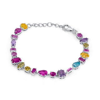 20.0 ct Multi-Cut Rainbow Gemstone Bracelet