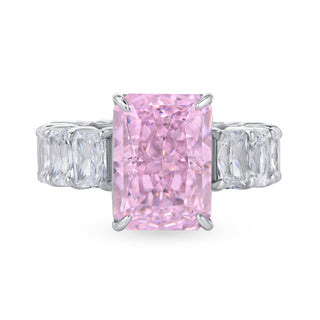 8.50 Ct Radiant Cut Colored Gemstone Engagement Ring