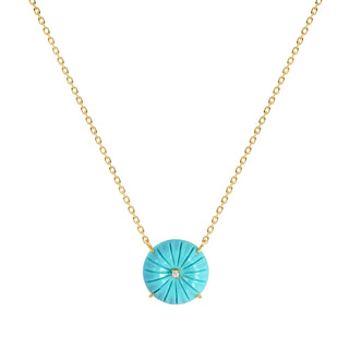 Turquoise Disc Necklace in Gold Vermeil