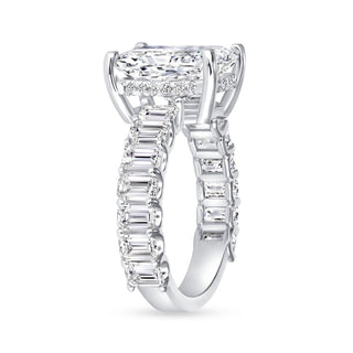 The Hailey: 4CT Elongated Radiant Cut Diamond in 14K Gold