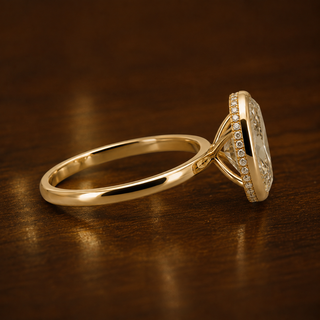 E - 3 ct Oval Cut Bezel Set Ring