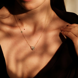 Sideways Pear Shape Diamond Necklace