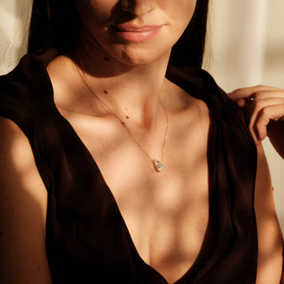 Sideways Pear Shape Diamond Necklace