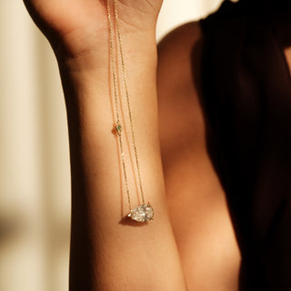 Sideways Pear Shape Diamond Necklace