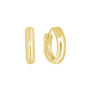 14K Solid Gold 3mm Thick Mini Huggie Earrings