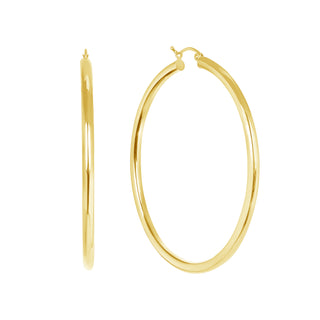 14K Solid Gold Classic Hoop Earrings