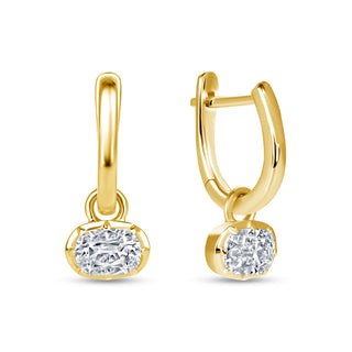 2CT Old Miner Cut Diamond Huggie Earrings