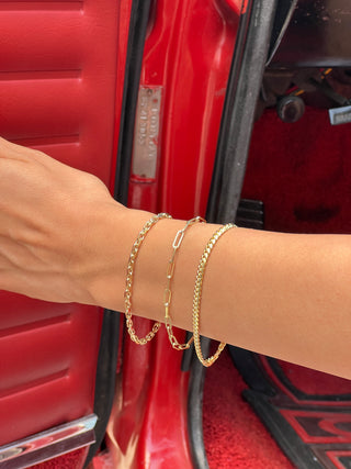 14K Gold Hermes link bracelet in 3 mm