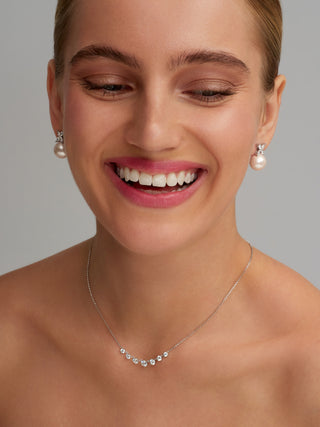 Marquise Cut Simulated Diamond Pearl Drop Earrings