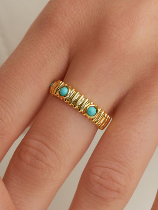 Turquoise Croissant Ring