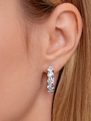 Simulated Diamond Hoop Earrings