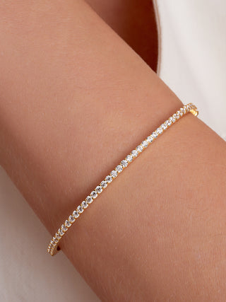 Simulated Diamond Bangle in 14K Gold Vermeil