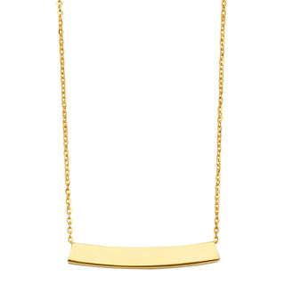 14K Yellow Gold ID Nameplate Necklace