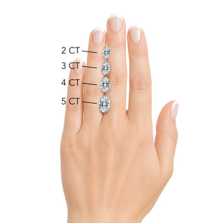 The Luma: 3CT Oval Cut Diamond in 14K Gold