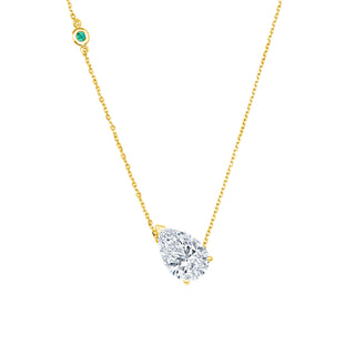 Sideways Pear Shape Diamond Necklace