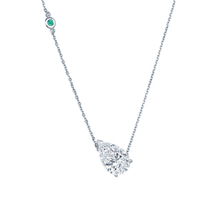 Sideways Pear Shape Diamond Necklace
