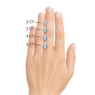 The Talia: 3CT Pear Cut Diamond in 14K Gold