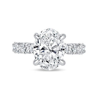 The Charlotte: 4CT Oval Cut Diamond in 14K Gold