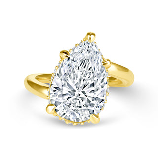 The Liora: 3CT Pear Cut Diamond in 14K Gold