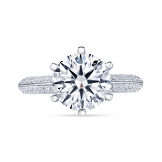 The Noelle: 3CT Round Cut Diamond in 14K Gold