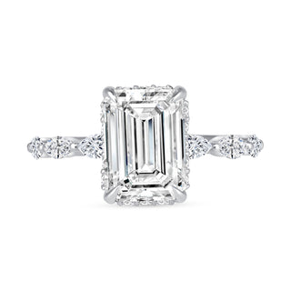 The Isabelle: 3CT Emerald Cut Diamond in 14K Gold