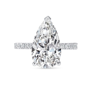 The Sarah: 3CT Pear Cut Diamond in 14K Gold
