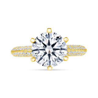 The Noelle: 3CT Round Cut Diamond in 14K Gold