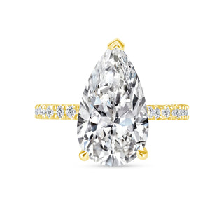 The Sarah: 3CT Pear Cut Diamond in 14K Gold