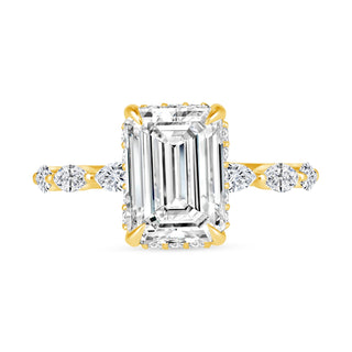 The Isabelle: 3CT Emerald Cut Diamond in 14K Gold