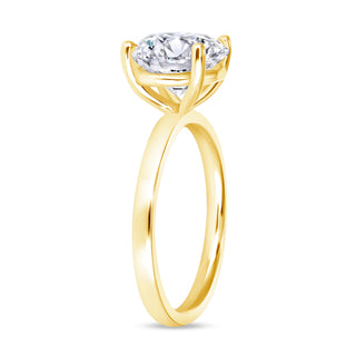 The Emma: 3CT Round Cut Diamond in 14K Gold