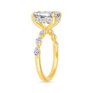 The Isabelle: 3CT Emerald Cut Diamond in 14K Gold
