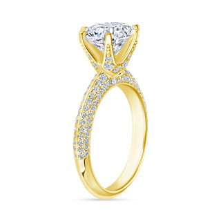The Noelle: 3CT Round Cut Diamond in 14K Gold