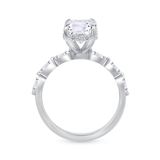 The Isabelle: 3CT Emerald Cut Diamond in 14K Gold