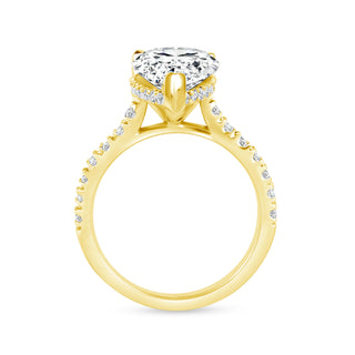 The Sarah: 3CT Pear Cut Diamond in 14K Gold