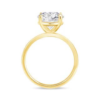 The Emma: 3CT Round Cut Diamond in 14K Gold