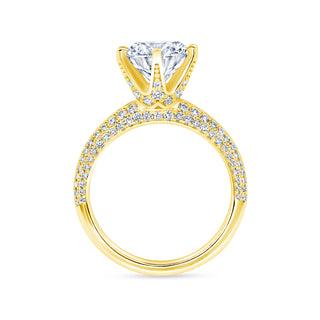 The Noelle: 3CT Round Cut Diamond in 14K Gold