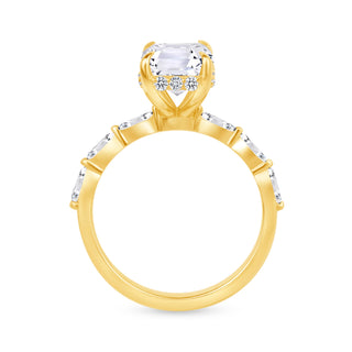 The Isabelle: 3CT Emerald Cut Diamond in 14K Gold