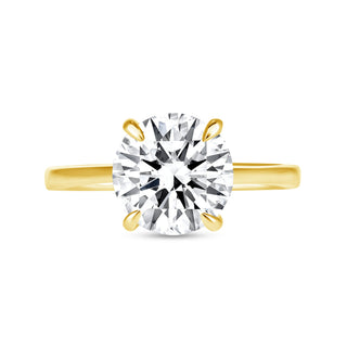 Lab Grown Diamond Cathedral Solitaire Hidden Halo Engagement Ring