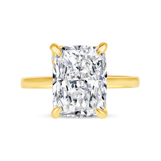 Lab Grown Diamond Cathedral Solitaire Hidden Halo Engagement Ring